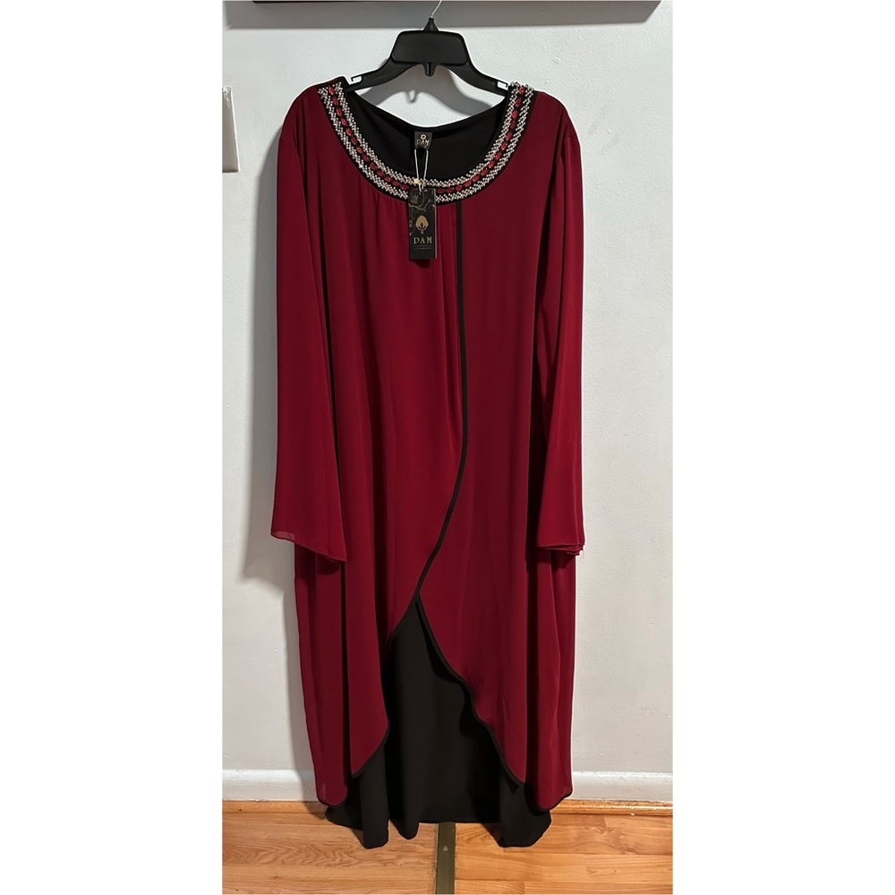 Embroidered Cape Dress
